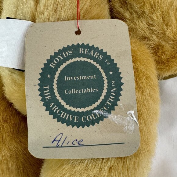 ALICE Boyds Bears Investment Collectibles Archive Collection 11” NWT 1994 Honey - Picture 5 of 8
